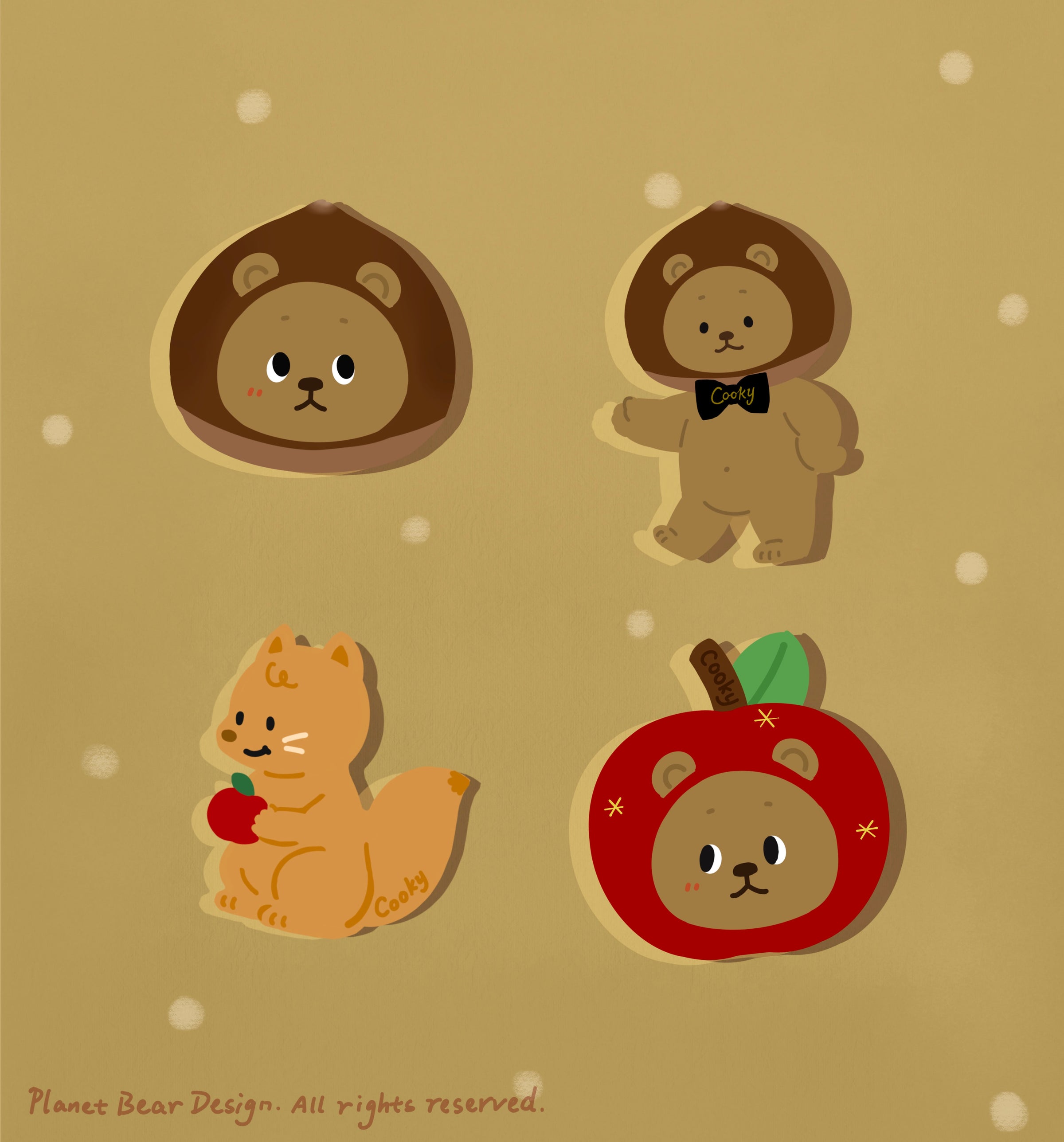 PlanetBear&Finger Studio コラボ 栗のシグマCookyクッキー 本革