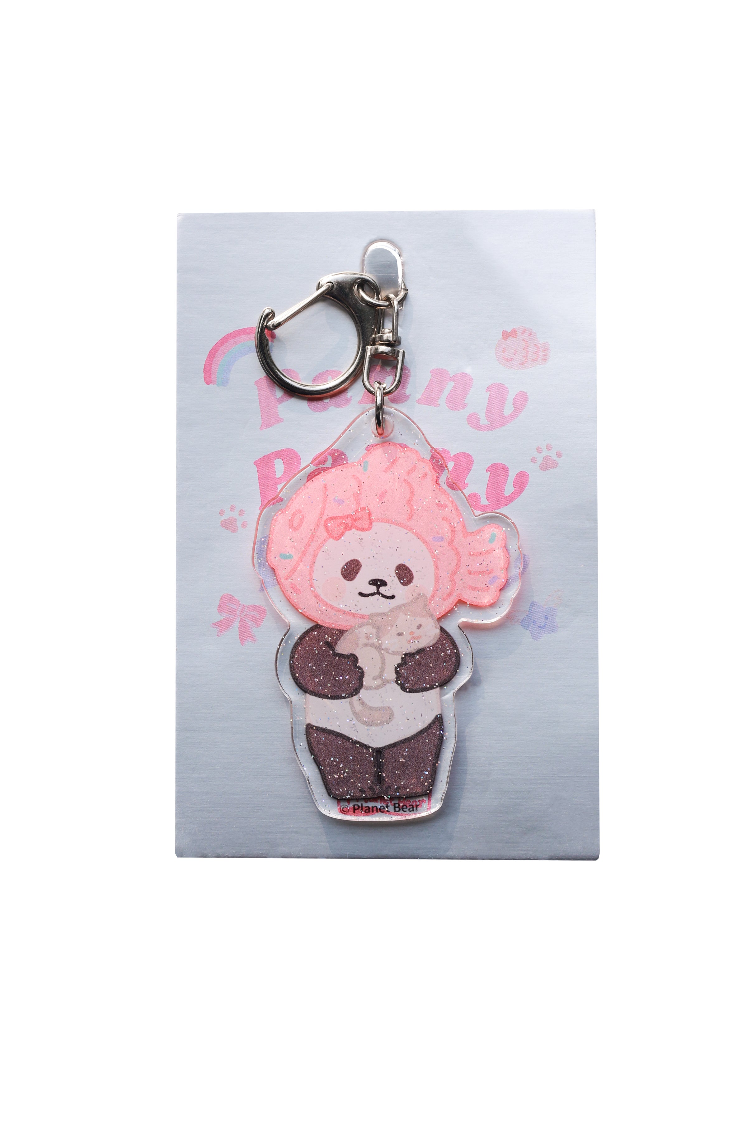 Planet Bear」たい焼きパンダペニー キラキラアクリル キーホルダー