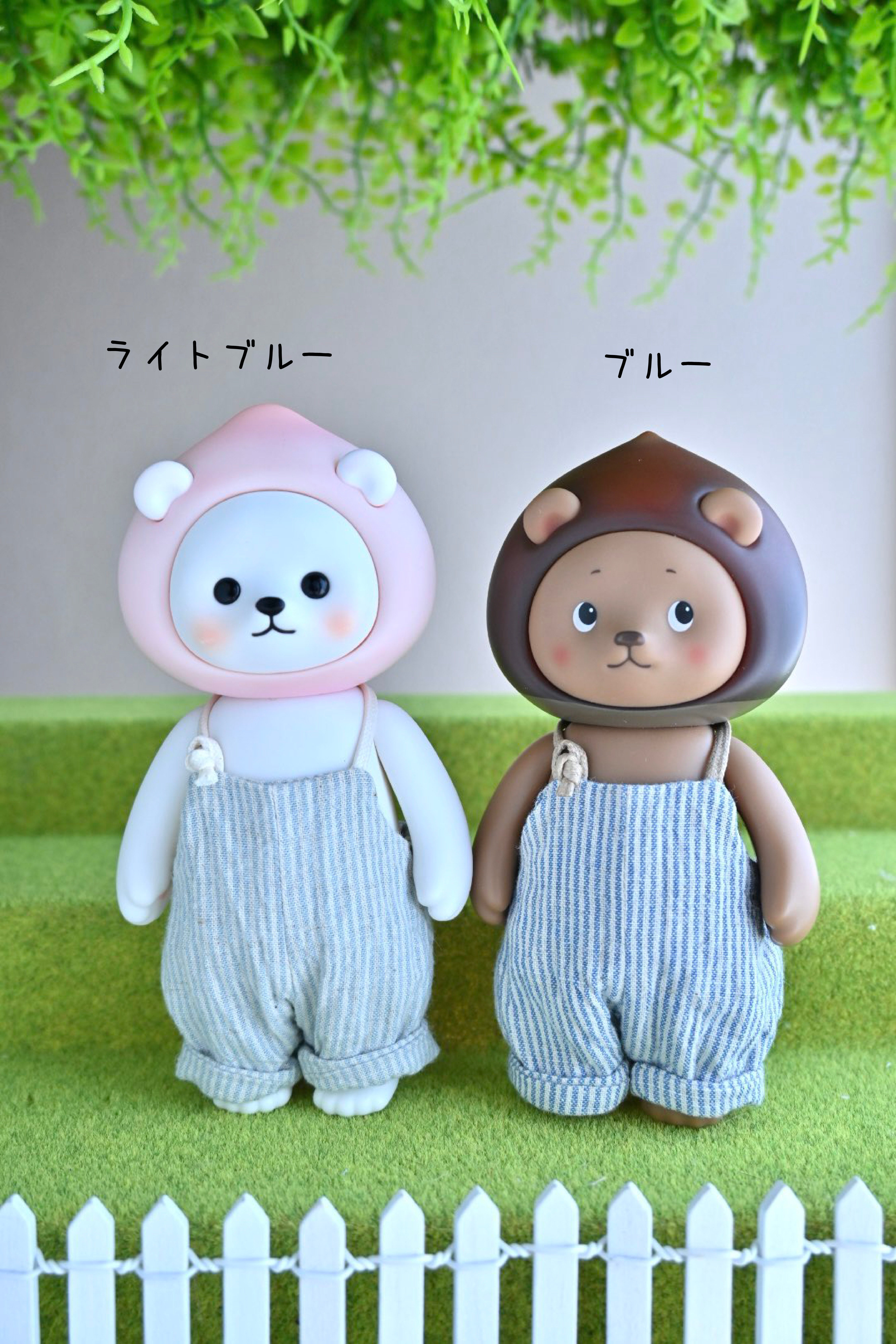 まめじ工房」夏サロペットブルー、 ライトブルー[パンパン、ドド 