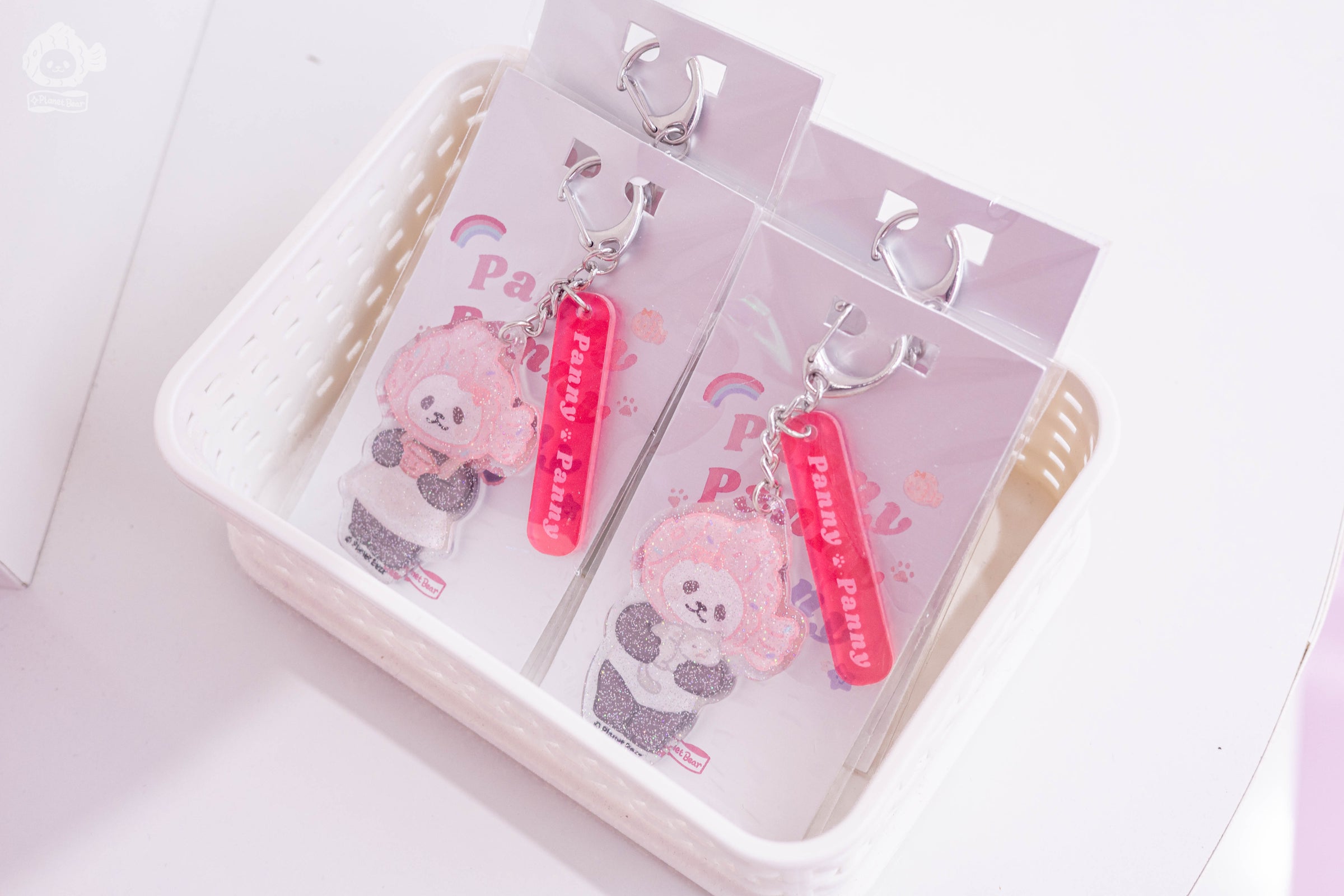 Planet Bear」たい焼きパンダペニー キラキラアクリル キーホルダー